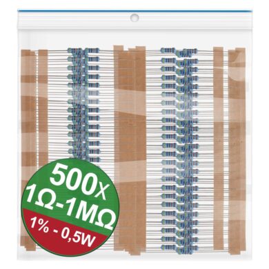 22P082 Quadrios resistors set 500 pcs, 1%, 0.5W