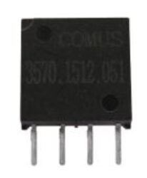 Comus Relays: 3570.1512.05 - Comus Relays: 3570.1512.053 Micro Mini SIP 1 form A with diode; 5VDC; Max Scwitching power 15W; Operating Temperature -40C +85C; Operate Time - including bounce (Typical) 0,35ms