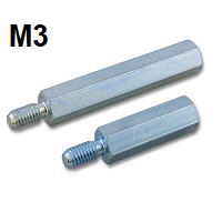 Steel Hexagonal Spacers with 1 Ex/1 In Thread M3